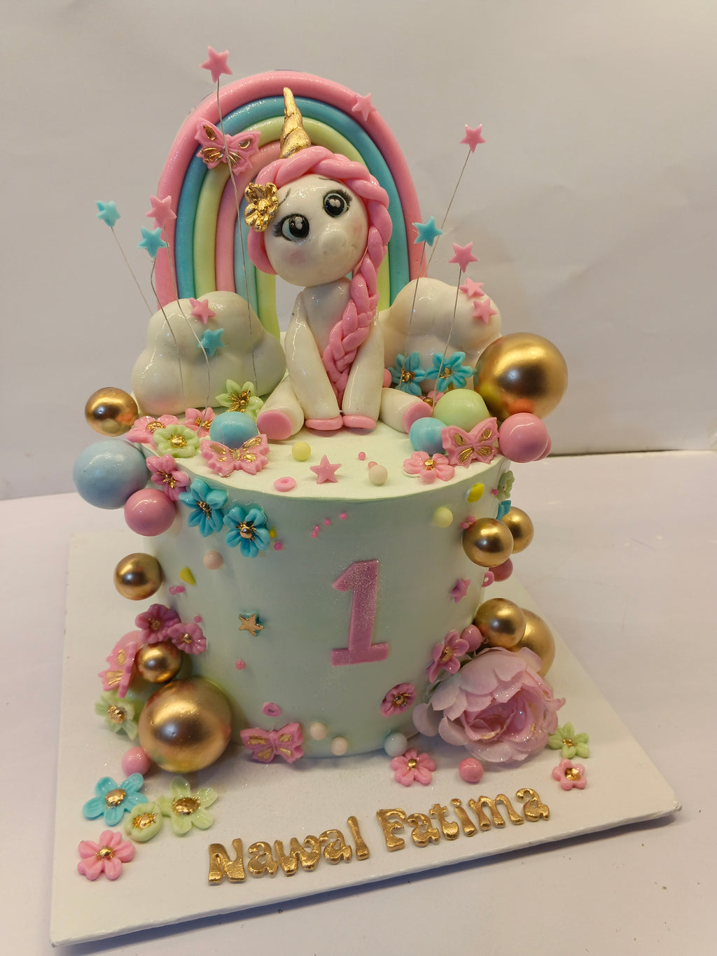 twin girls birthday cake fairy garden theme pestle color scheme