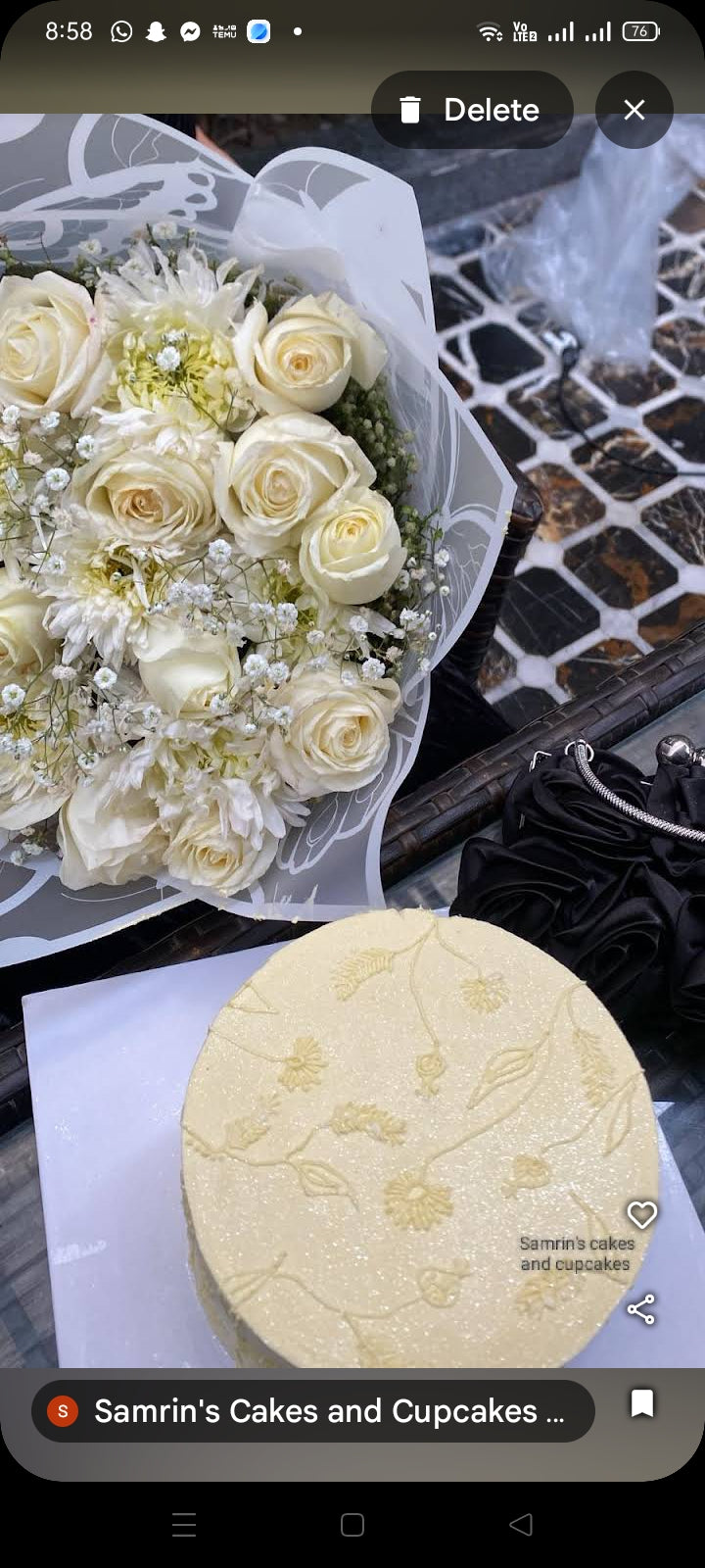 elegant butter ream piped cake