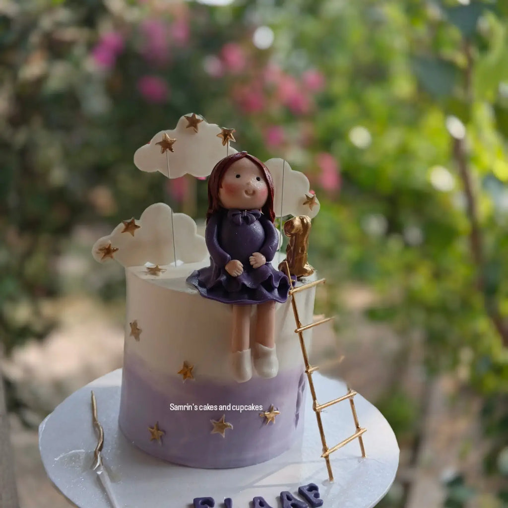 birthday girl cake with customized doll