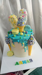 ice cream theme cake in buttercream 3 pounds