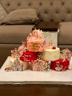 twin girls birthday cake fairy garden theme pestle color scheme