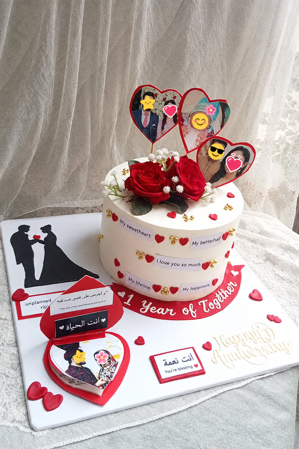 2 pounds cake on try with decorations