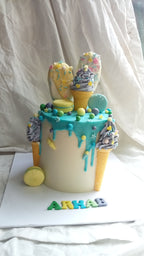 ice cream theme cake in buttercream 3 pounds