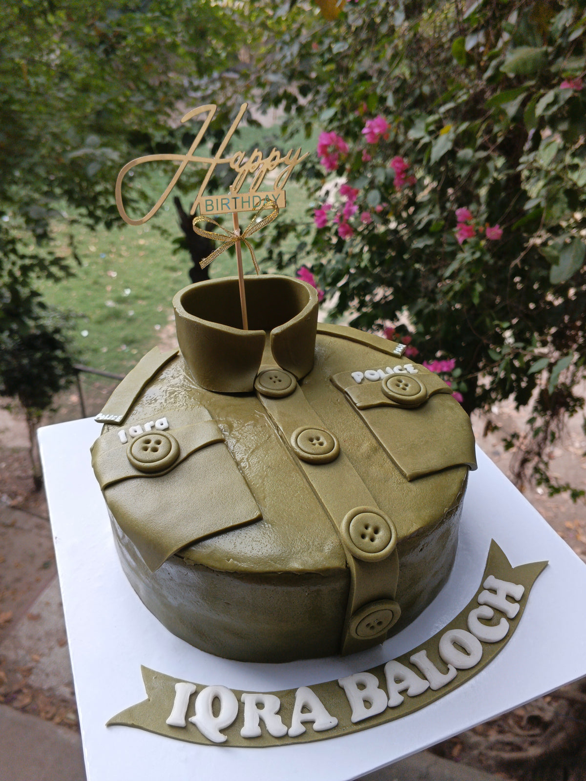 police woman theme customized cake