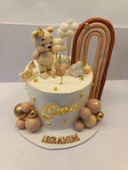 customized 3 pounds chocolate flavour cake with yummy  edible figurine abd toppers