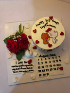 anniversary cake and voard decore