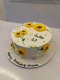 sunflower theme cake
