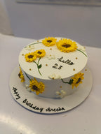 sunflower theme cake