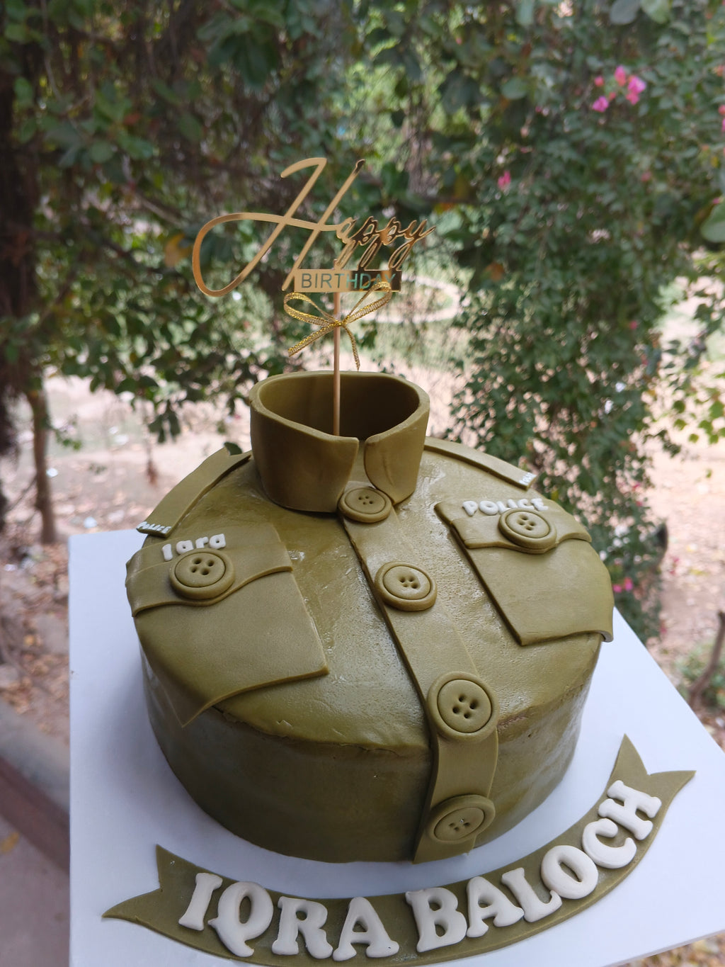 police woman theme customized cake