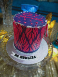 buttercream cake with stencil art